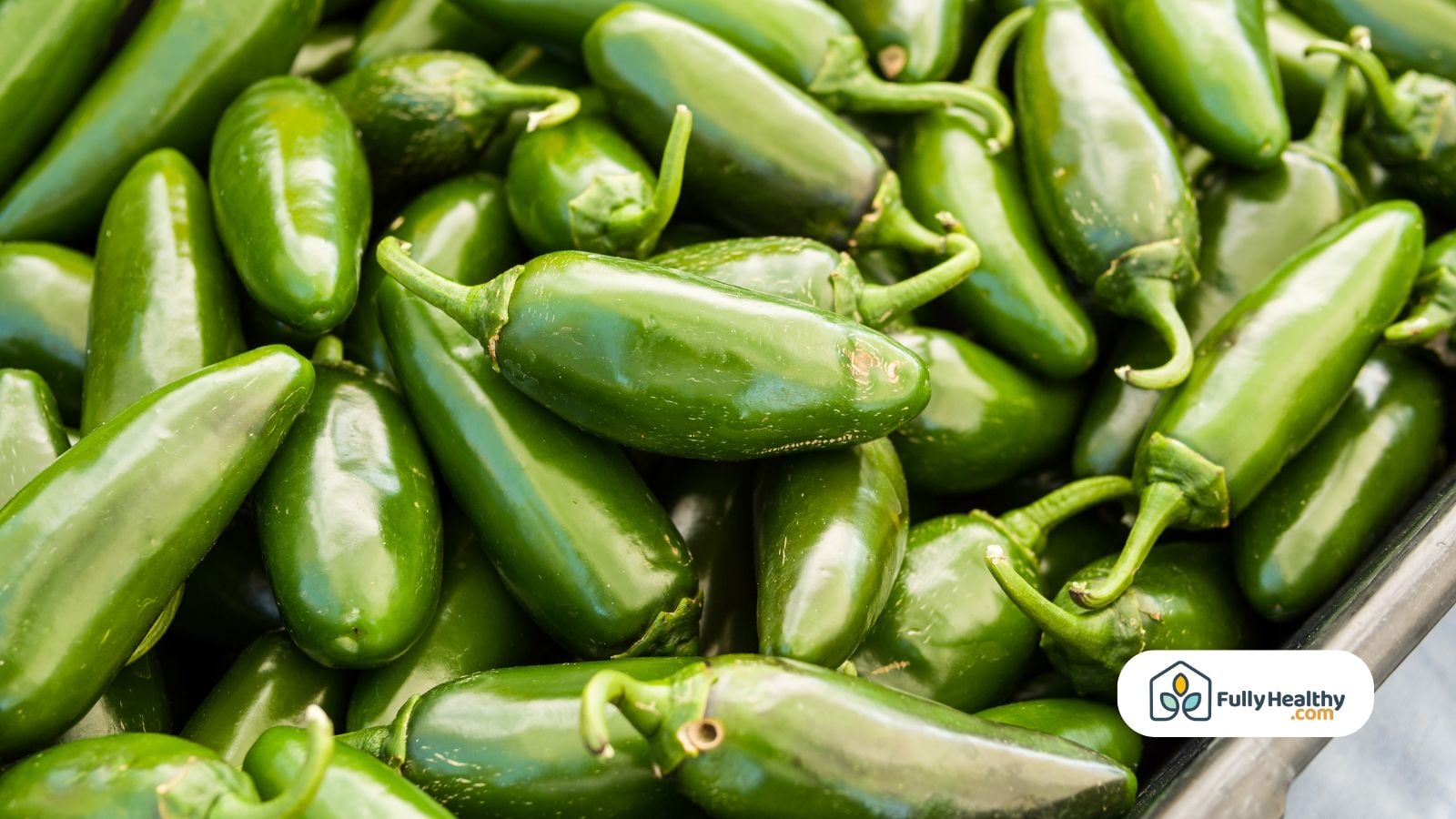 Pile of fresh jalapeño peppers ready for cooking or storage