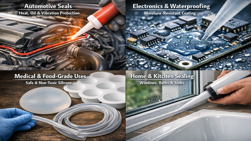 Silicone is used in medical, automotive, and other types of industries.