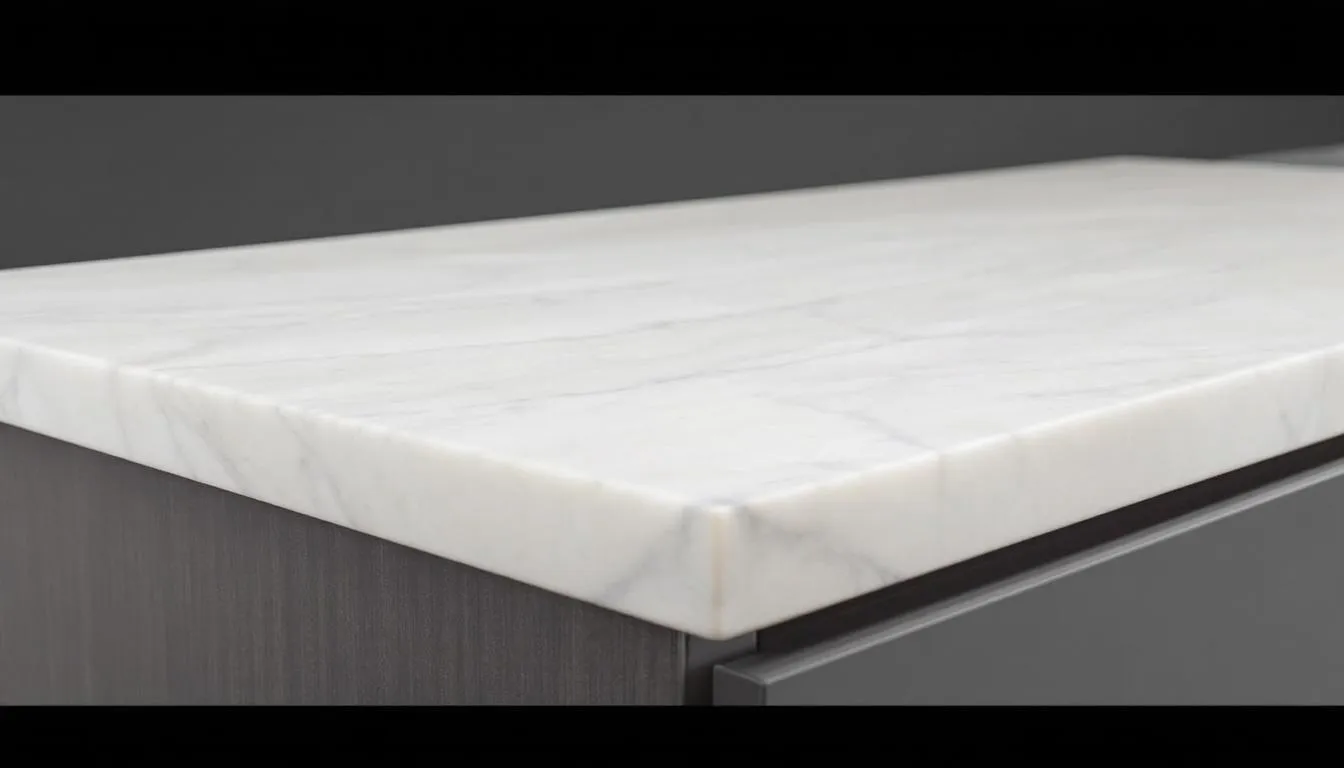 The image showcases a close-up detail of a smooth alabaster cabinet finish, highlighting the elegant texture and soft sheen of the Sherwin Williams Alabaster paint color. The warm white hue enhances the classic look of the kitchen cabinets, reflecting natural light beautifully.