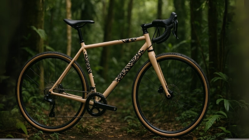 Bicycle partially wrapped in a minimal design wrap