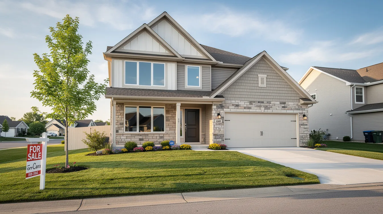 The image depicts a charming house for sale, showcasing its inviting facade and well-maintained garden, ideal for potential buyers in the real estate market. This property listing is supported by real estate agents utilizing advanced real estate CRM software to enhance client relationships and streamline the sales process.