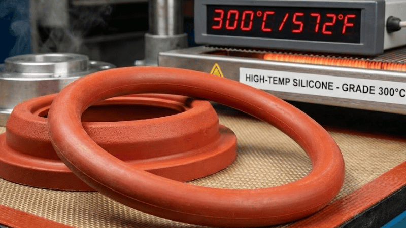 reddish-orange and high-temperature grade silicone