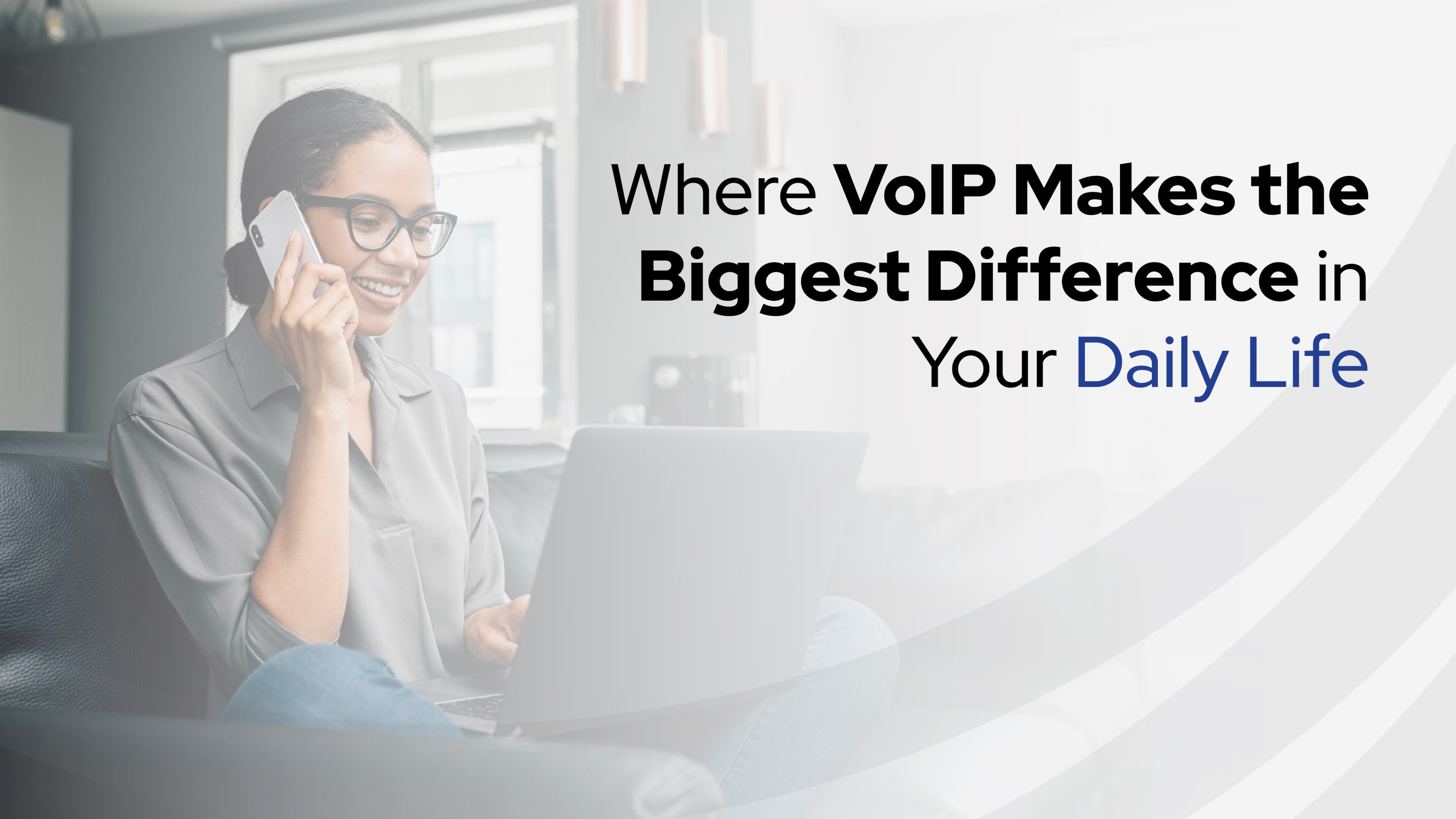 A person enjoying unlimited domestic calling and international calling on their Simplicity VoIP mobile app while waiting for their flight. 