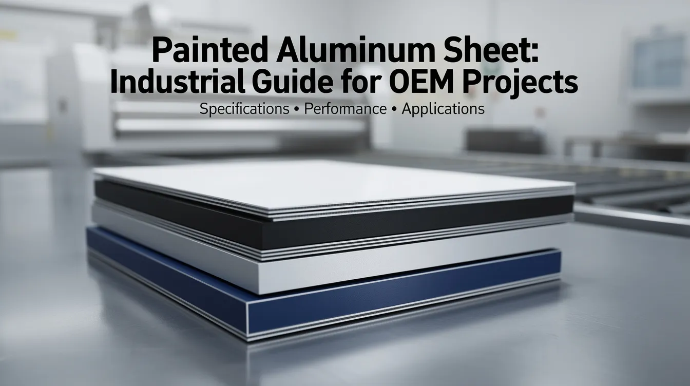 The image depicts a painted aluminum sheet, showcasing its smooth surface and vibrant color, ideal for various OEM projects. This material offers excellent corrosion resistance and is prepared using a method involving self-etching primer and spray paint for a durable finish.