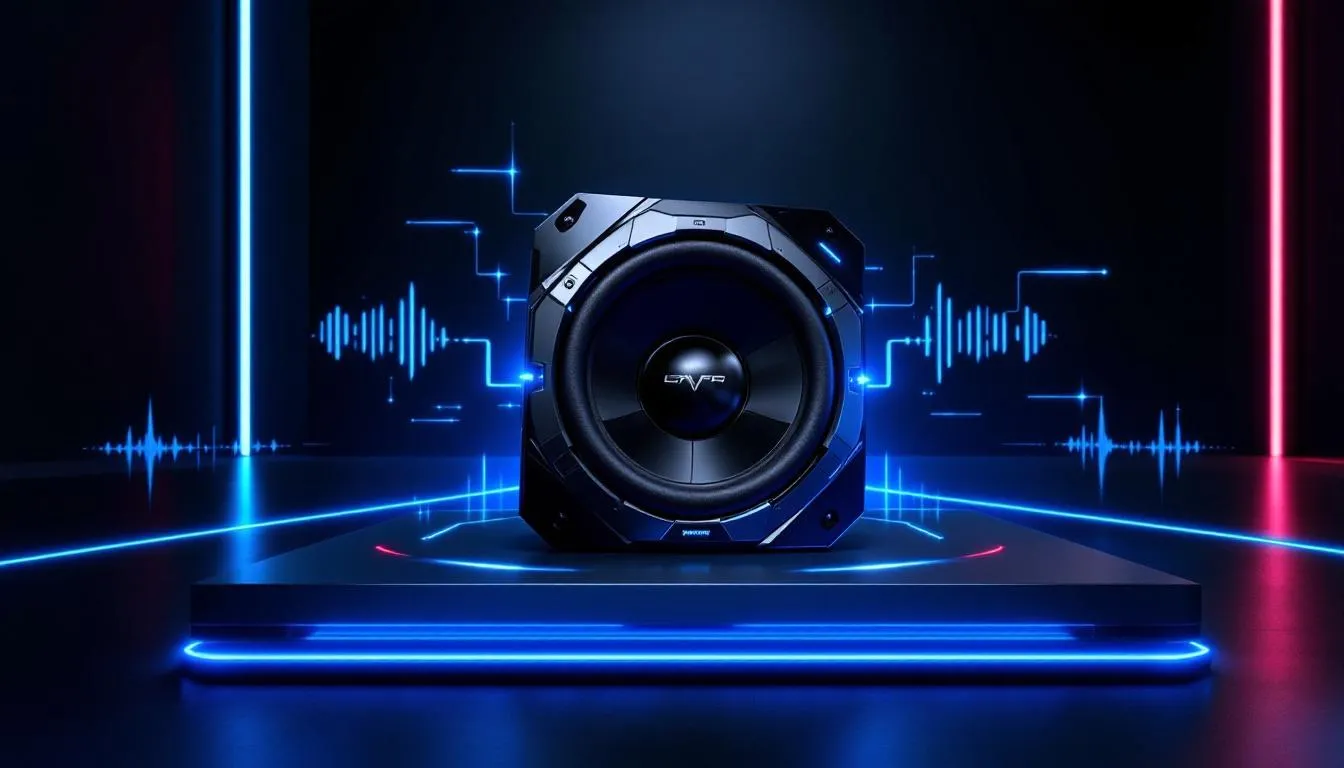 A powerful 12 inch subwoofer enhancing car audio systems.