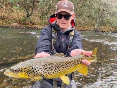 Trout fishing from Mountain Fork River