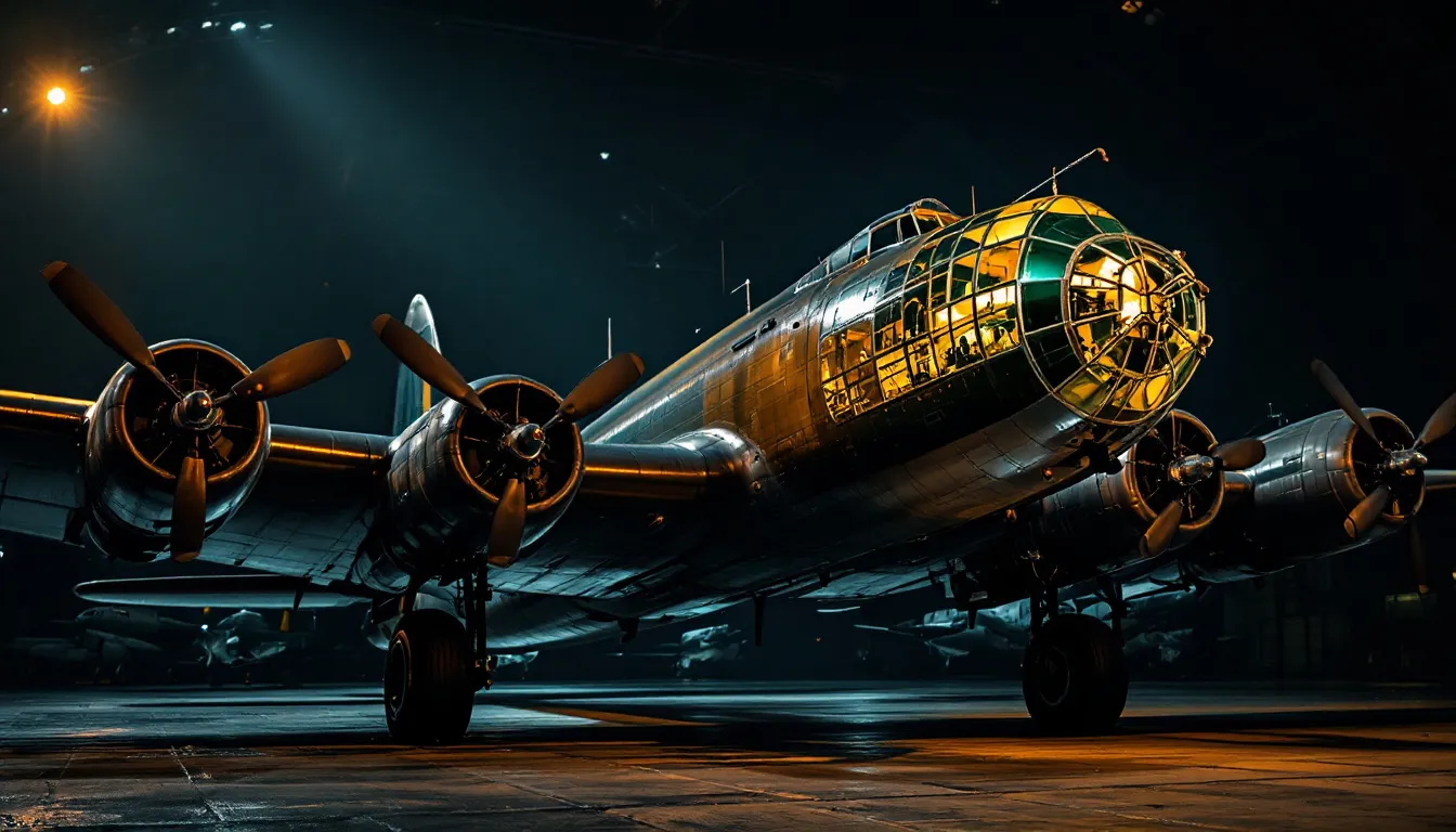 A B-17 Flying Fortress on display at a museum, representing its historical significance.