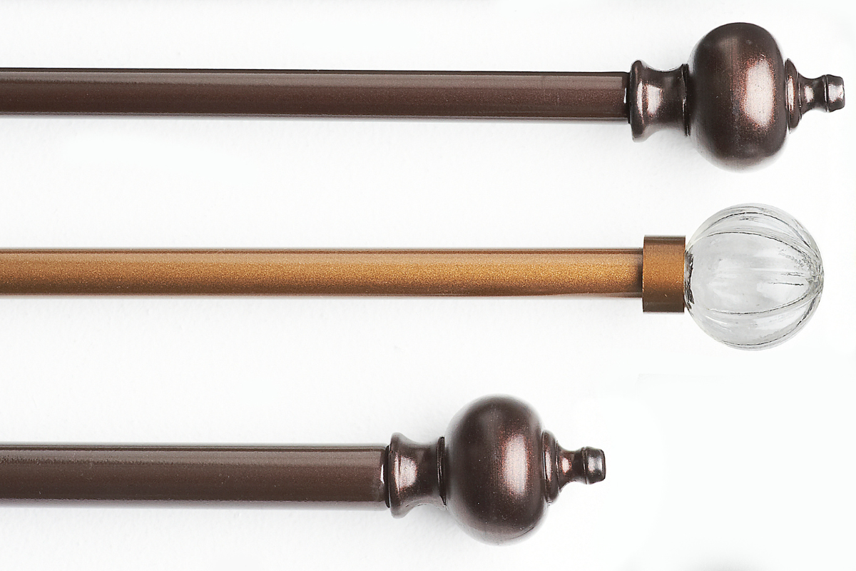 Illustration of different types of curtain rods