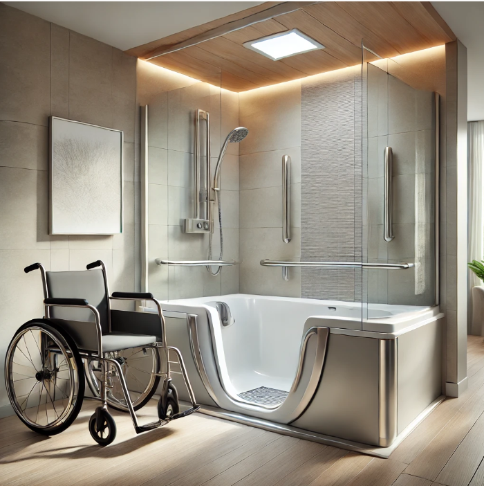 Wheelchair accessible tub