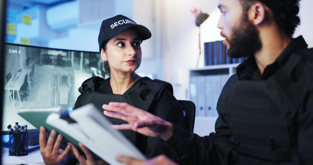 Night security team running through their security posture, risk assessment, and current security controls.