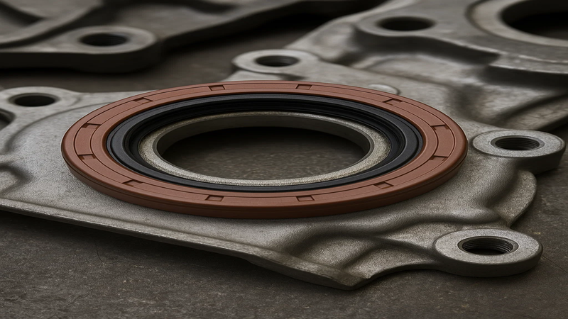 Automotive seal in a metal housing