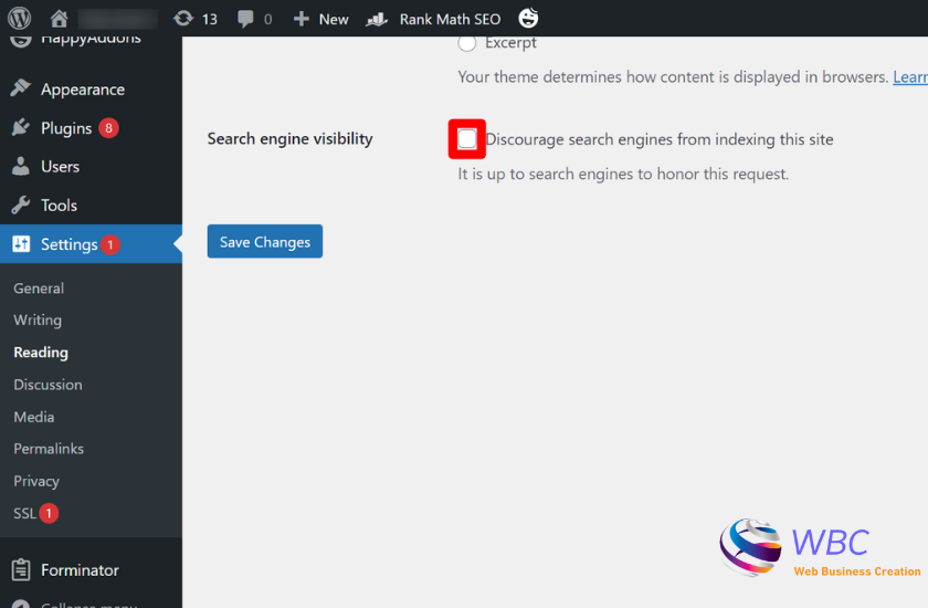 Tick the Search Engine Visibility option. in a post about how to hide a page in wordpress