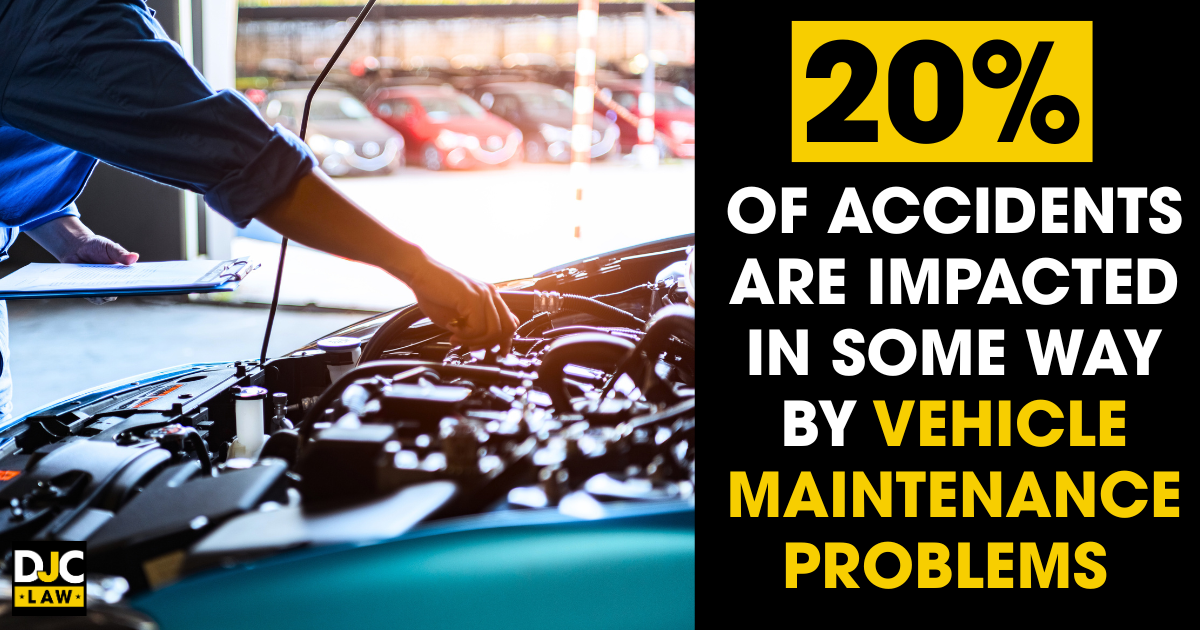 20% of accidents are influenced by vehicle maintenance issues, highlighting the importance of regular upkeep.