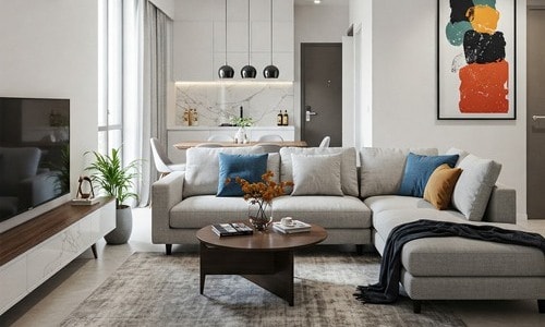 Modern 3 BHK apartment in Wagholi Pune with spacious rooms and elegant interiors