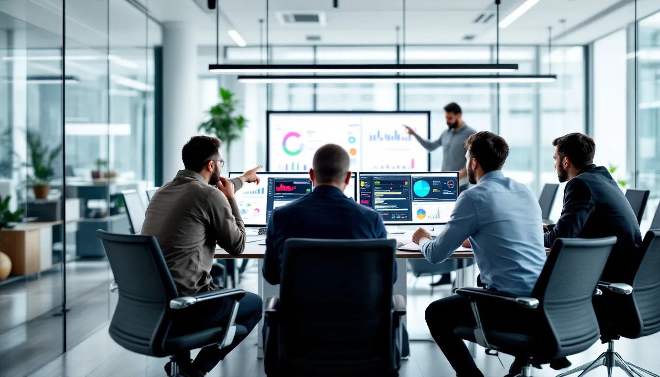 In a modern office environment, a diverse team of professionals collaborates on a data integration project, utilizing tools like Azure Data Factory to seamlessly integrate multiple data sources. They focus on ensuring data quality and implementing efficient data workflows, enabling effective decision-making and analytics for business users.