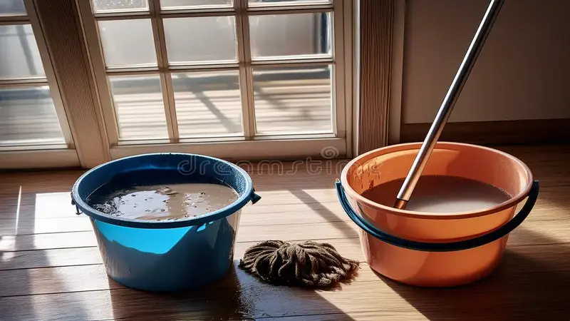 illustration of dirty water in a mop’s bucket