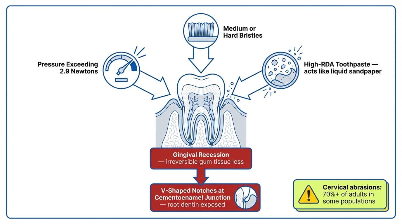 How Does Improper Electric Toothbrush Usage Cause Gum Recession and Enamel Wear?