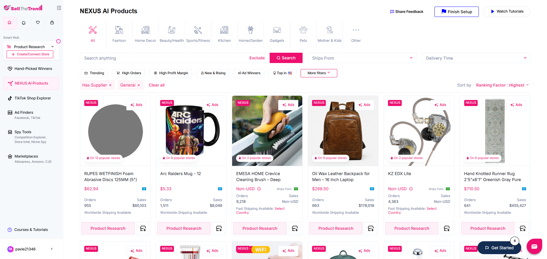 A screenshot of NEXUS AI products