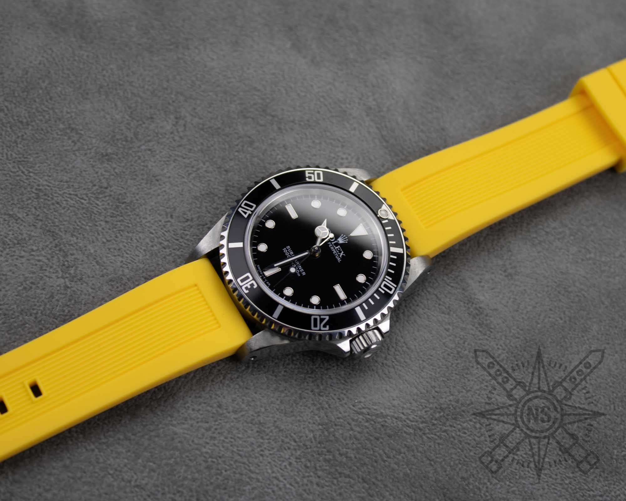Yellow silicone watch band