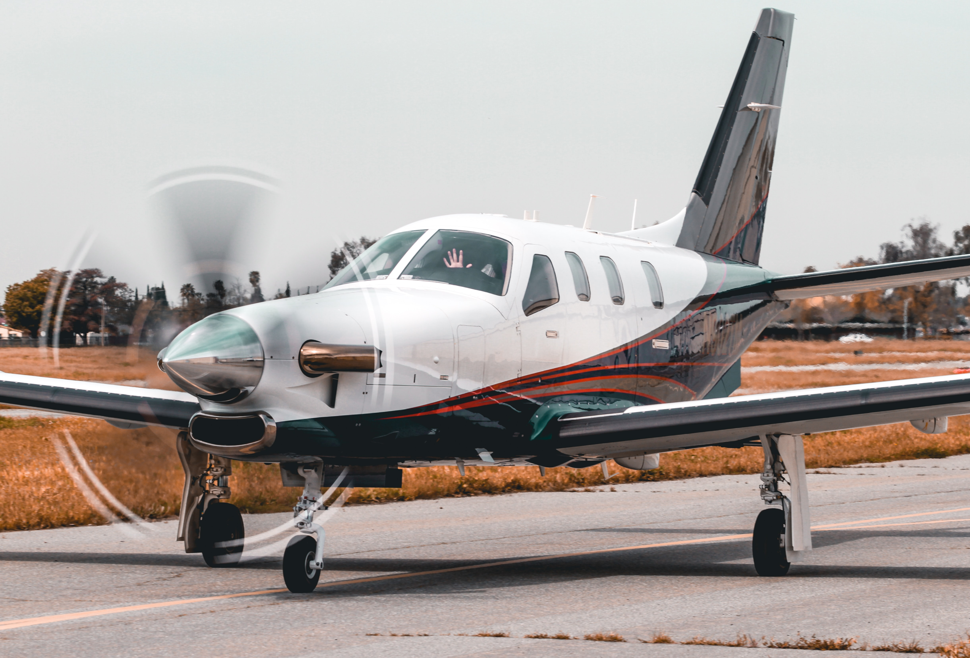 Photo of a private jet plane that is about to take off