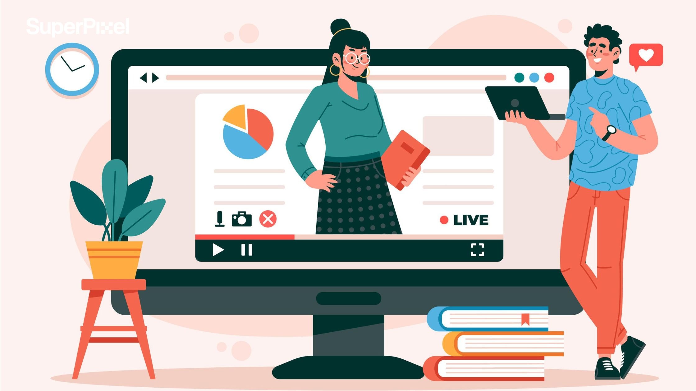Illustration of engaging educational video (dok.pikisuperstar)