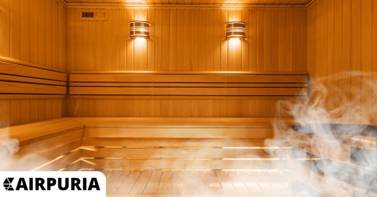Image of the inside of a sauna made to improve blood flow, reduce pain and provide lots of medical benefits.