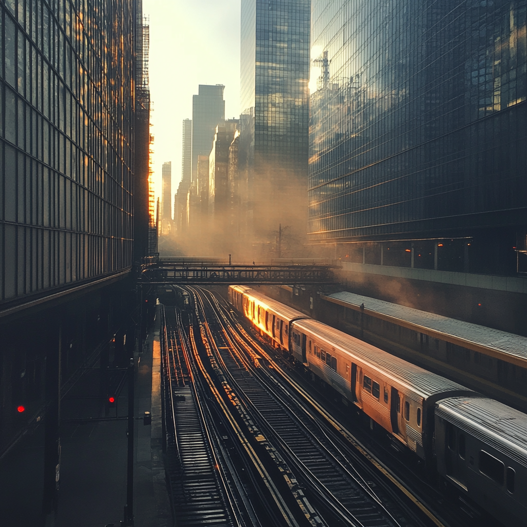 Traveling on the Long Island Rail Road to Grand Central Terminal.