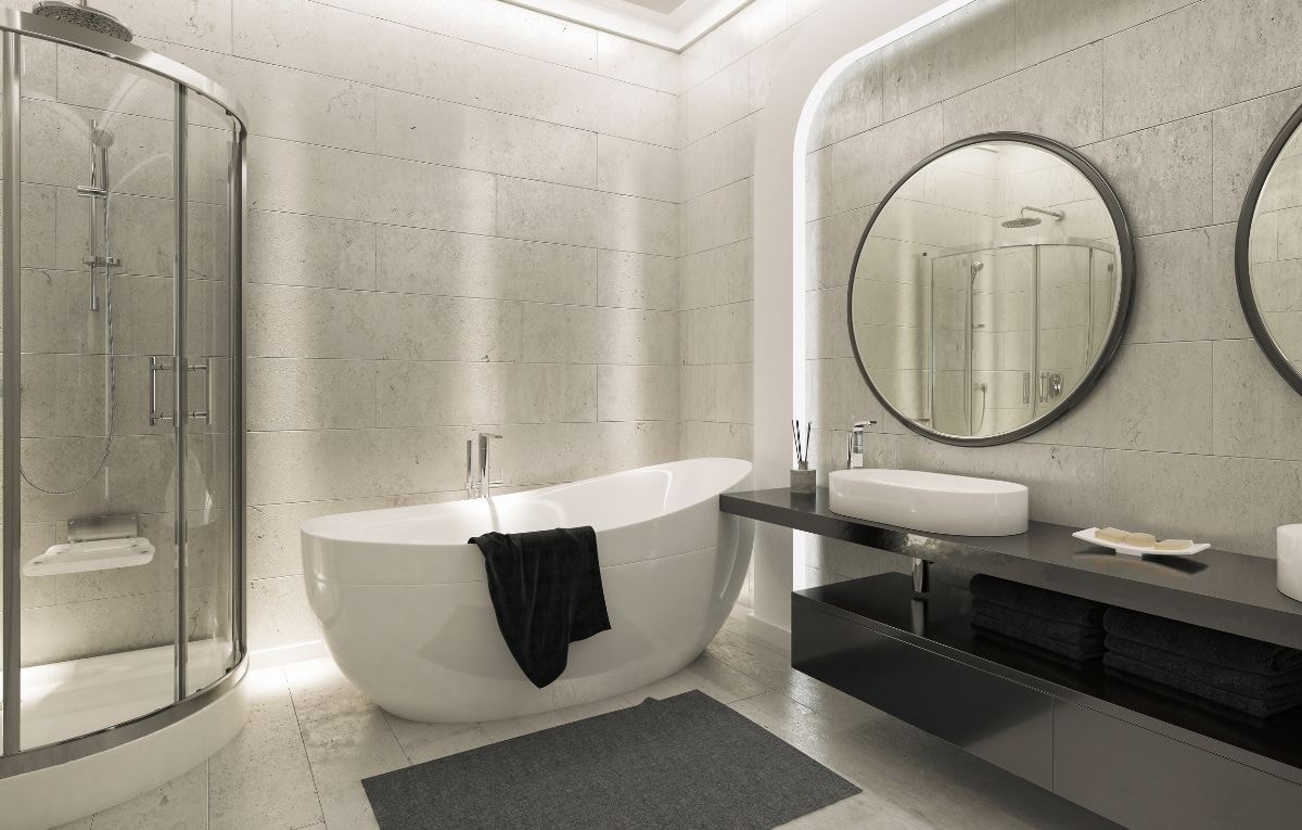 Tiles are a great option for a bathroom floor and walls