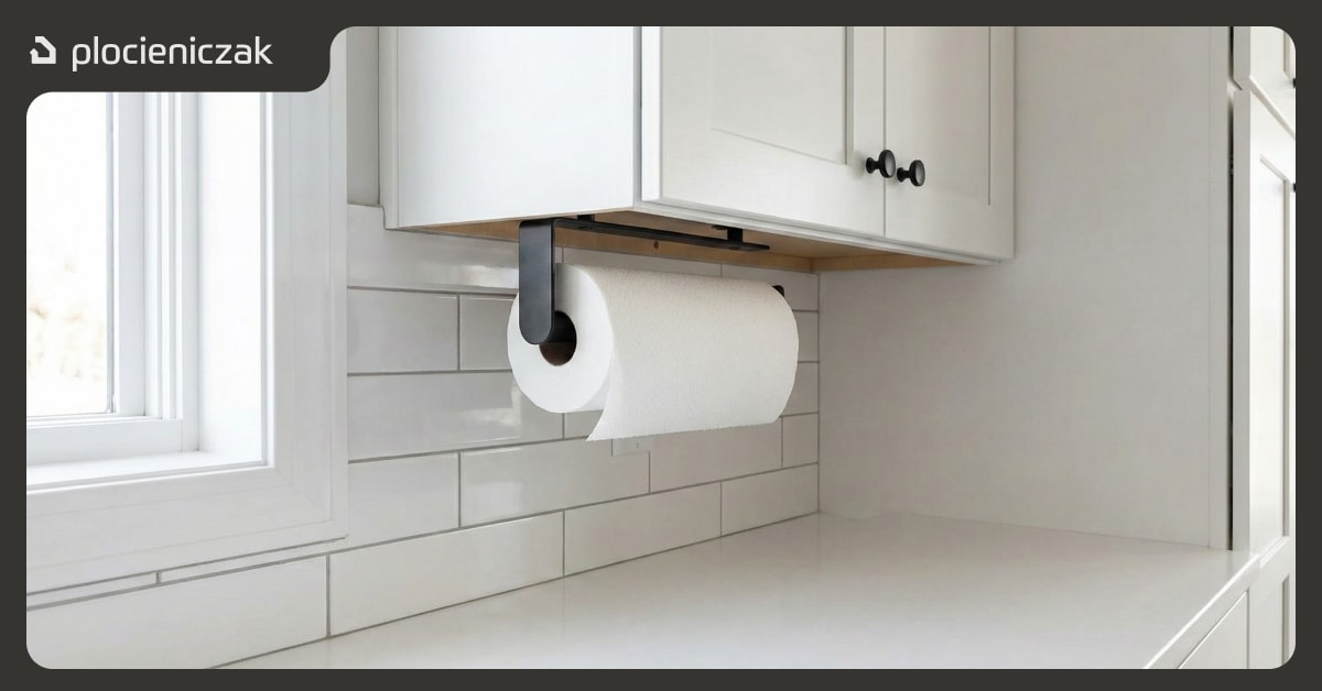 Uchwyt na ręcznik papierowy montowany pod szafką kuchenną – rozwiązanie oszczędzające miejsce