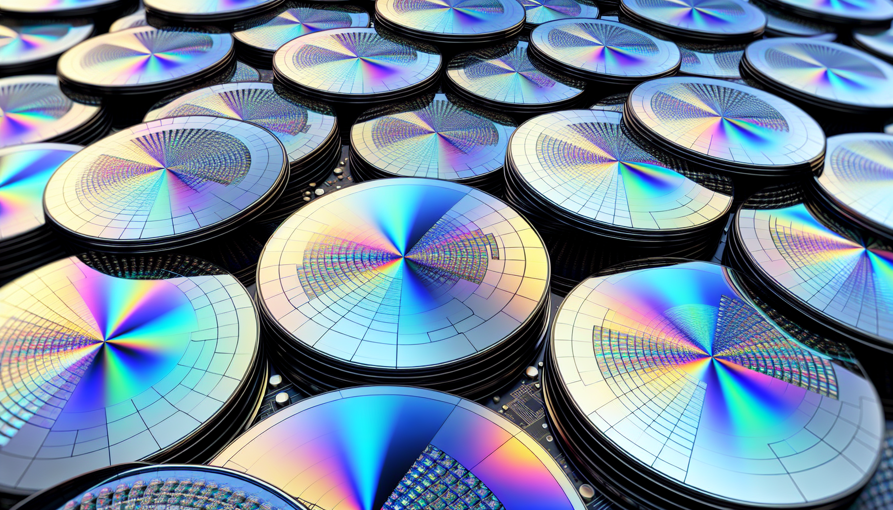 Illustration of silicon wafers