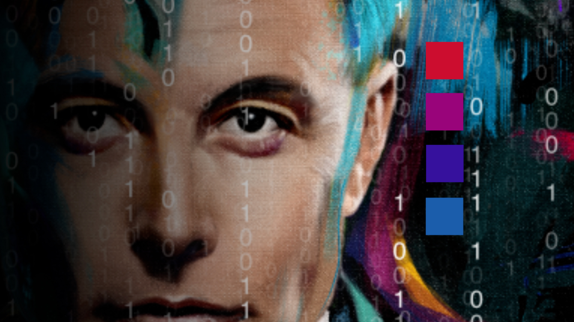 colour coding happening within elomn musk portrait