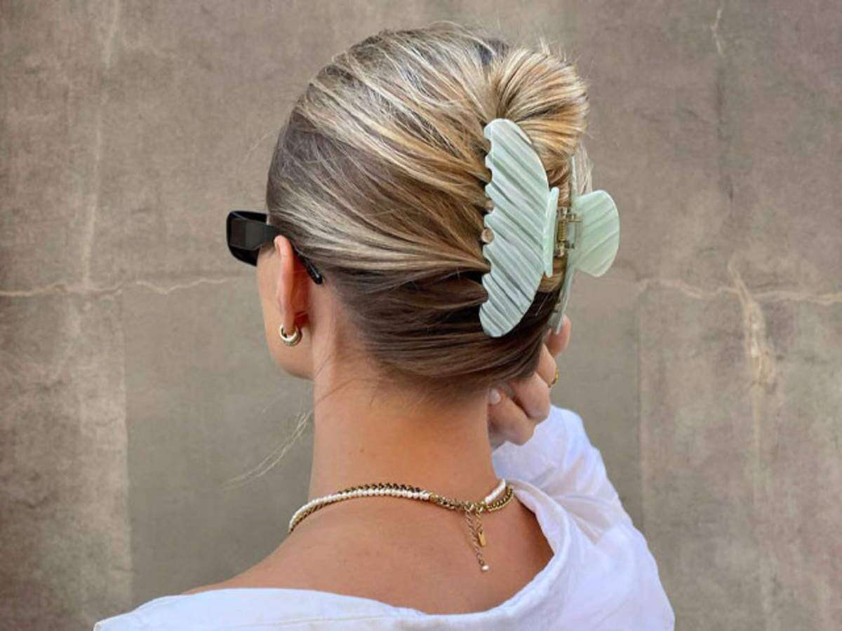 Easy Updo With Statement Claw Clip hair style