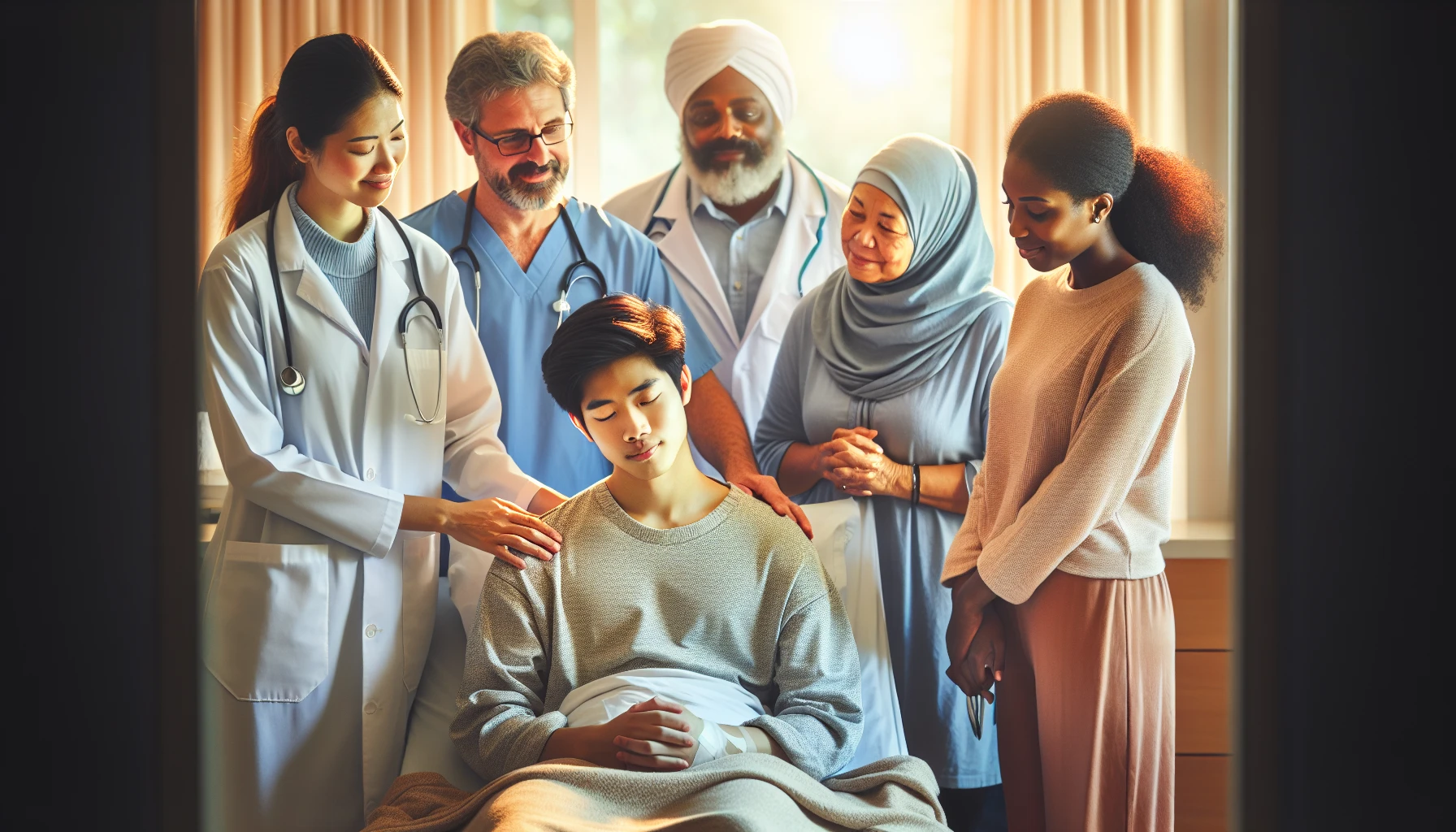 Illustration of comprehensive support during cancer treatment