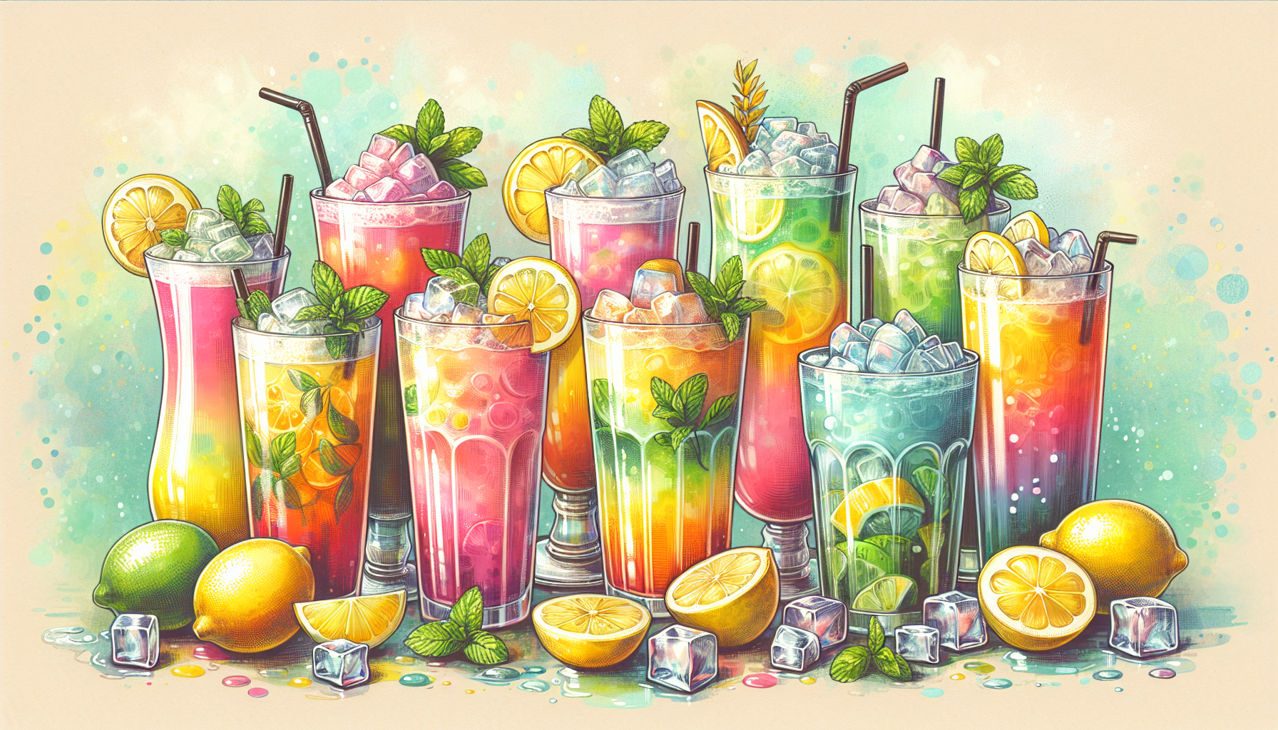 Assortment of blended lemonade delights