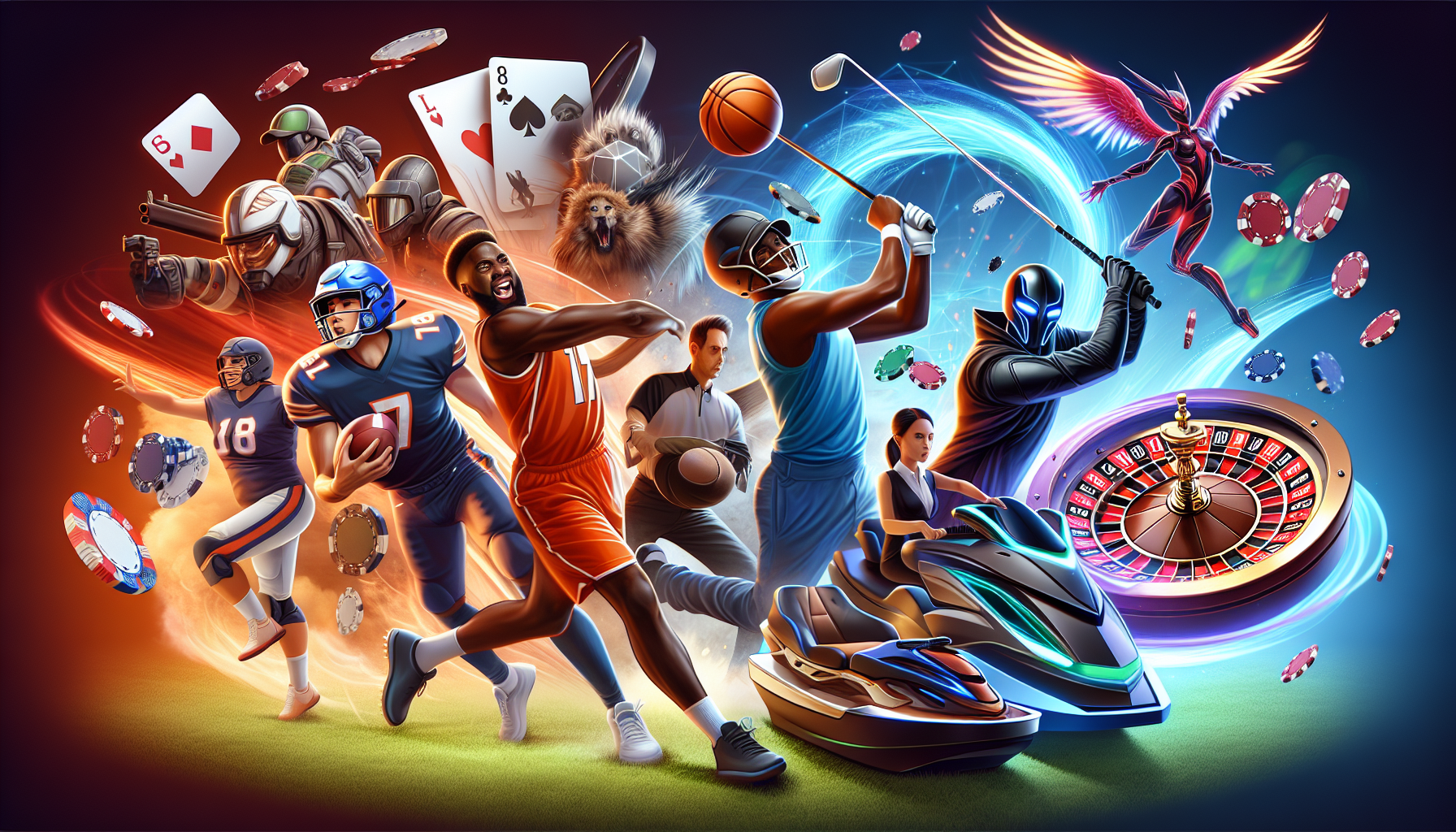 Illustration of diverse betting and gaming options