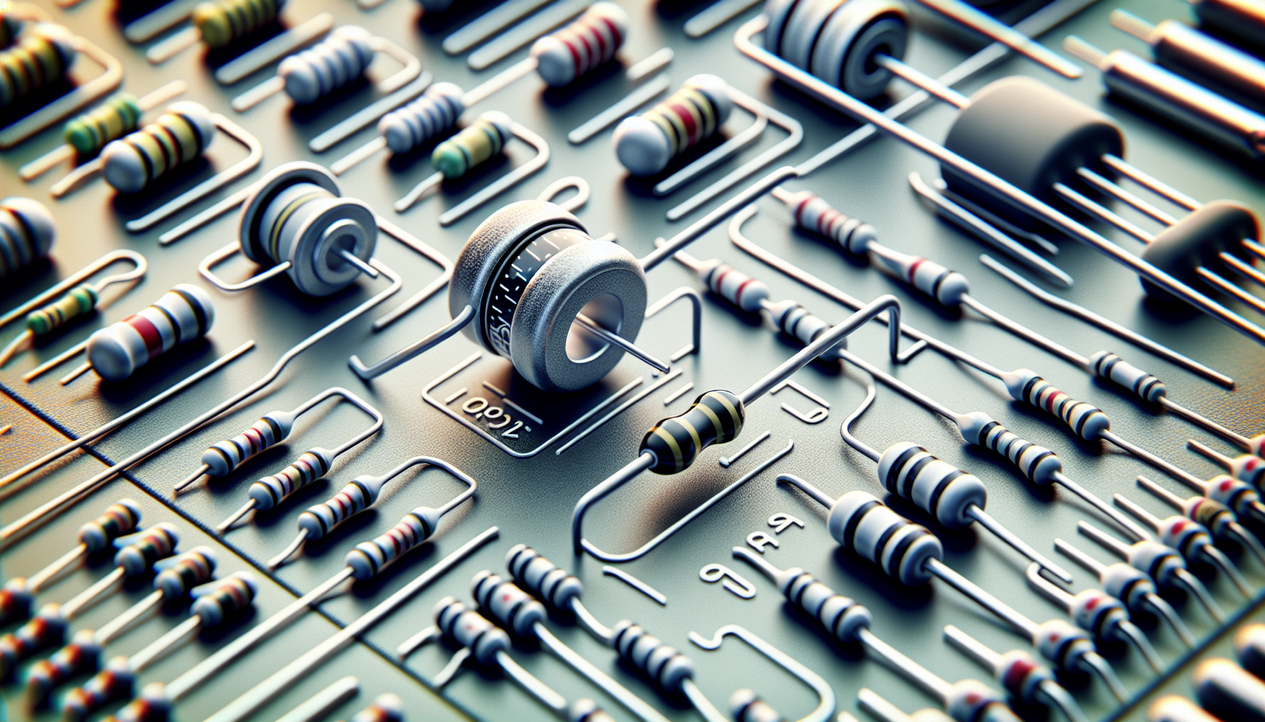 Illustration of various types of resistors