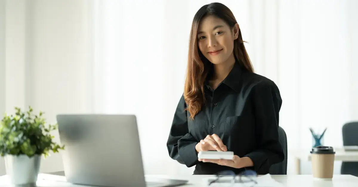Woman eviewing IRS records and transcripts using Form 8821 instructions for tax compliance and planning.