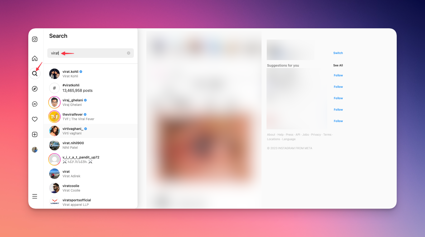 Remote.tools showing how to search for any profile on Instagram web to find other people's followers
