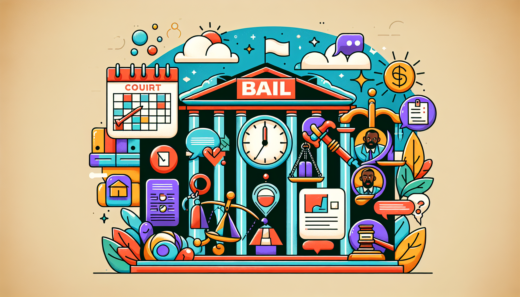An illustration with tips for ensuring bail money is returned.