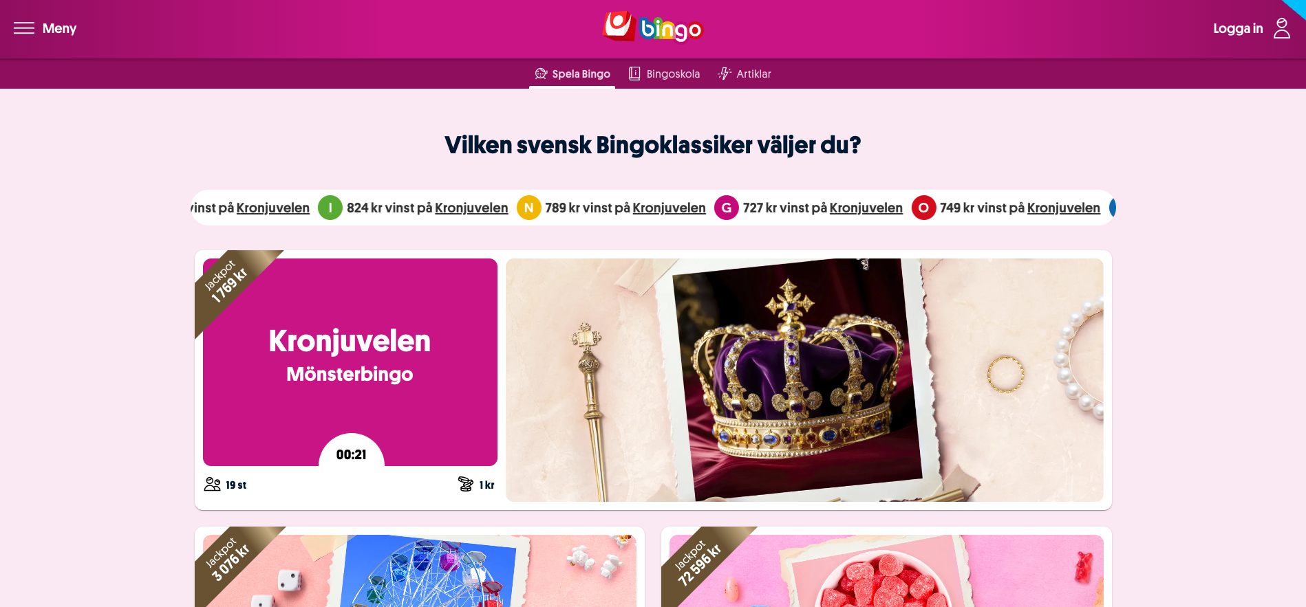 Svenska Spel Bingo – spela bingo online i Sverige med jackpot och populära bingoklassiker