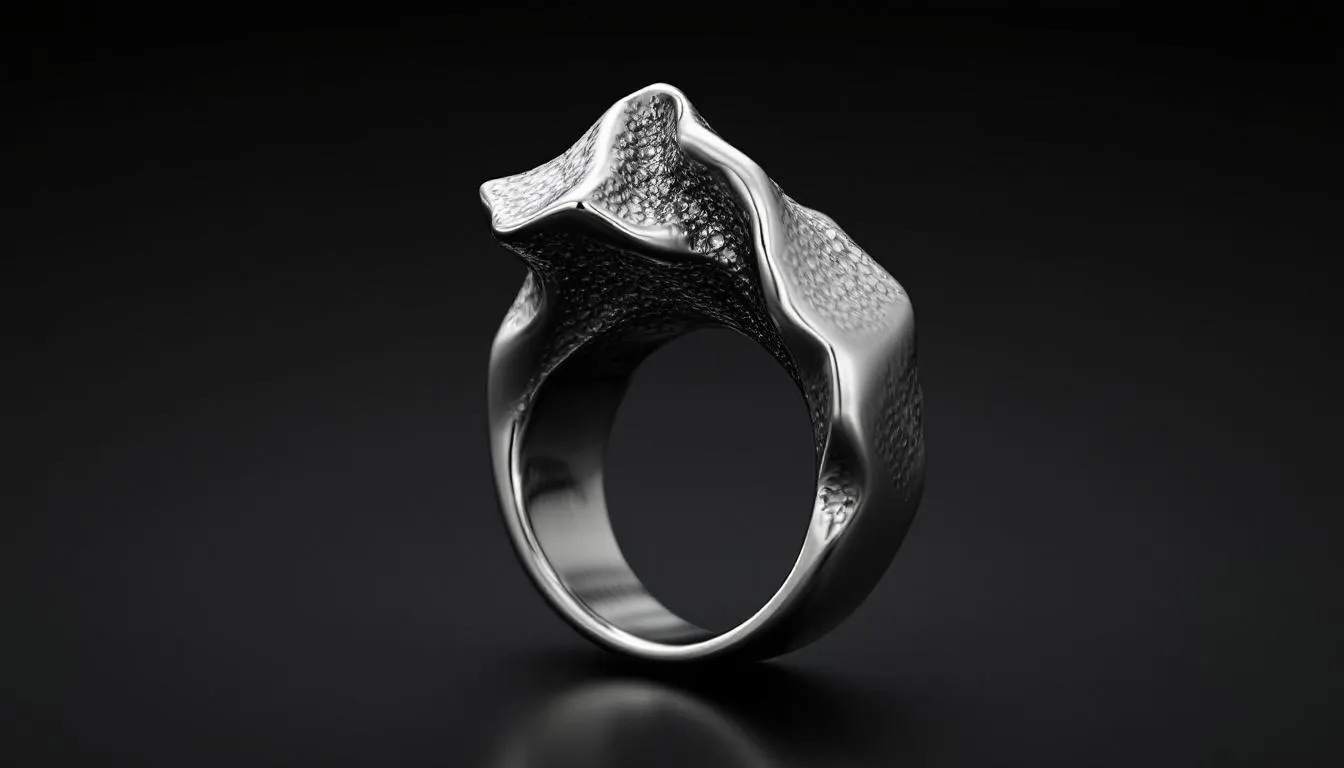 The image showcases a collection of striking sterling silver rings, each uniquely designed with various gemstones like rose quartz, moonstone, and garnet, reflecting light and adding elegance to personal style. These crafted pieces are perfect for anyone looking to embrace their individuality through distinctive jewellery.