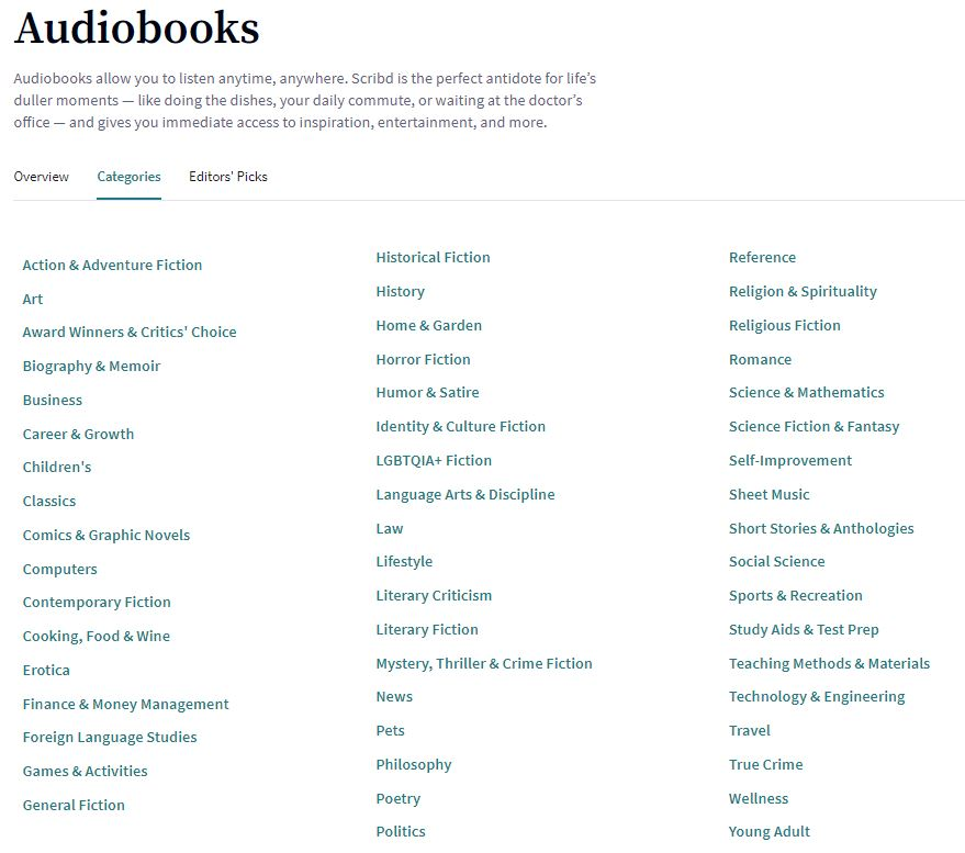 scribd audiobooks