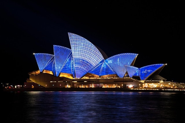 sydney opera house, building, architecture, illuminated, famous, tourist attraction, landmark, completing vocational education,  