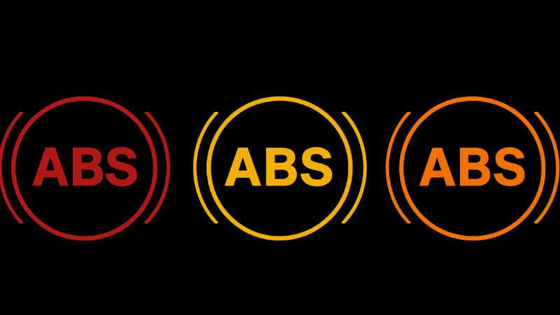 Red means solid ABS lighting and orange means Flashing for few seconds