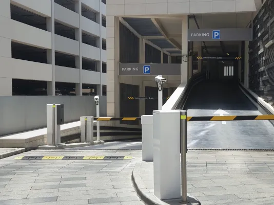 Automatic Arm Barrier in-front of parking structure