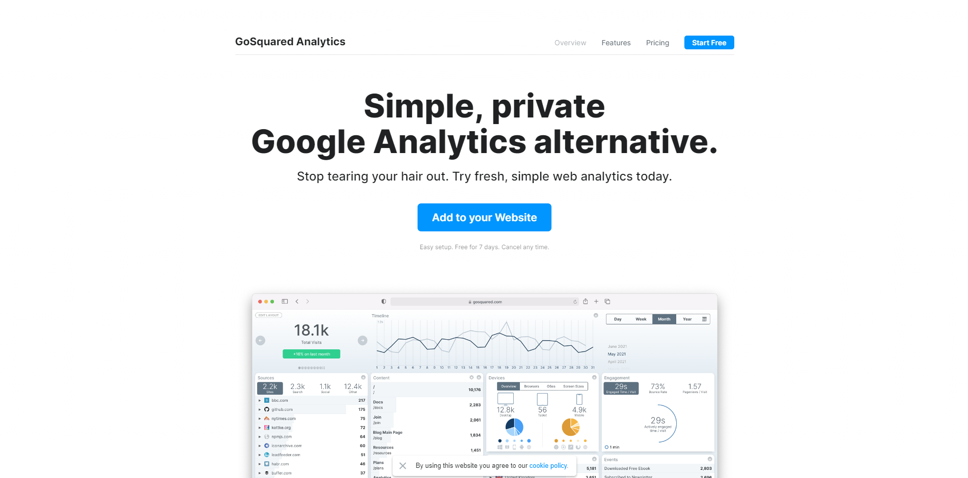 gosquared - google analytics alternative