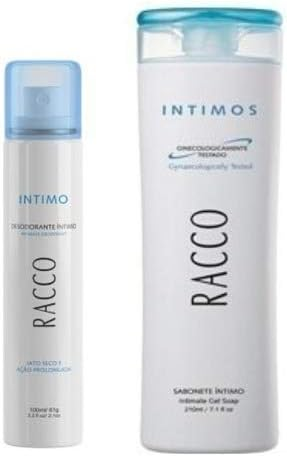Sabonete íntimo e desodorante íntimo Racco para pele seca. Imagem: Amazon