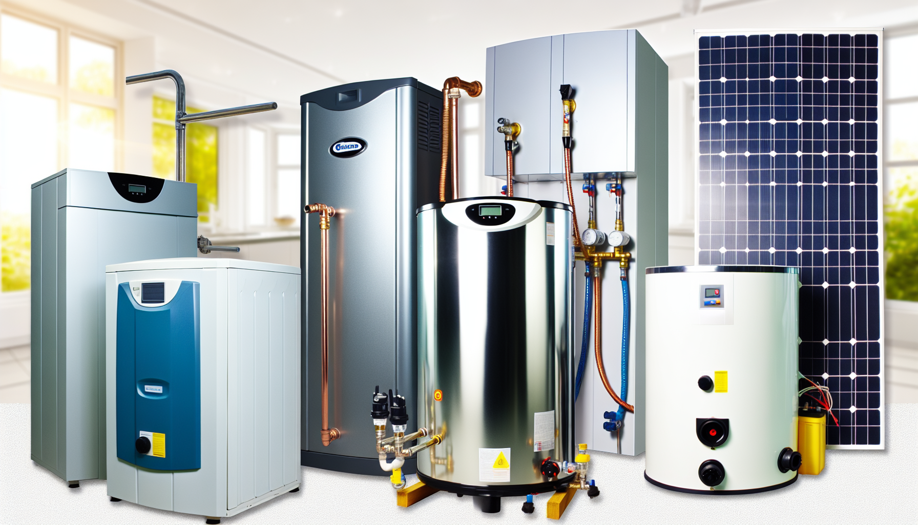 A diverse range of hot water systems including gas, electric, and solar options available at InstalledToday