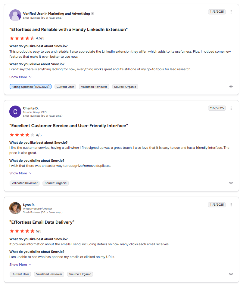 snov.io Benutzerbewertungen