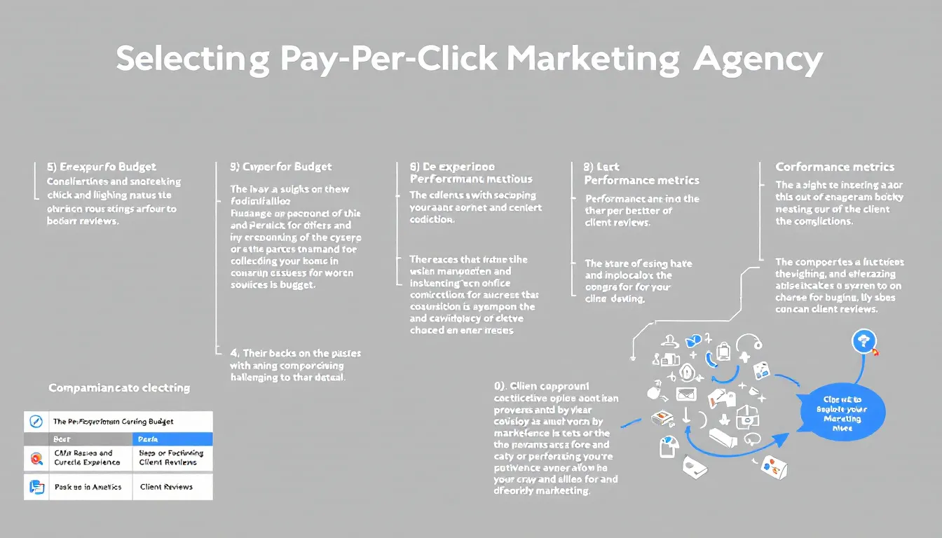 In the image titled "How to Choose the Best PPC Marketing Agency," a diverse group of professionals is gathered around a conference table, discussing strategies for successful PPC campaigns. They are reviewing detailed reports and data-driven insights, symbolizing the meticulous campaign management and innovative PPC strategies essential for achieving measurable business growth.